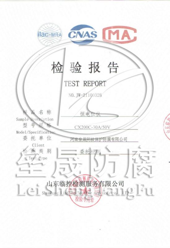 恒電位移檢測報告